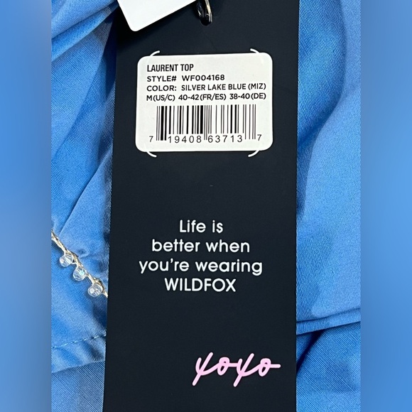 Wilfox Ruffle Laurent Blouse, Beaded Design,  Size Medium, NWT - Picture 7 of 11